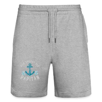 Anker & Wellen Papitän  - Stanley/Stella Unisex Bio Joggingshorts Trainer  - Grau meliert - Vorne - Nik (191cm) & Marisol (170cm)