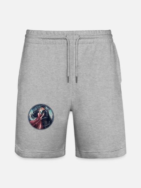 Ritterliebe unter Sternen - Stanley/Stella Unisex Bio Joggingshorts Trainer - Grau meliert