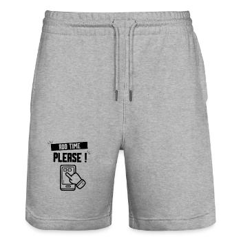 VERLÄNGERN SIE BITTE ZEIT - Stanley/Stella Unisex Bio Joggingshorts Trainer  - Grau meliert - Vorne - Nik (191cm) & Marisol (170cm)