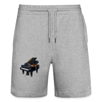 Dunkles Klavier mit Goldakzenten - Stanley/Stella Unisex Bio Joggingshorts Trainer  - Grau meliert - Vorne - Nik (191cm) & Marisol (170cm)