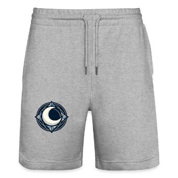 Mondkreis Geometrisches Mosaik - Stanley/Stella Unisex Bio Joggingshorts Trainer  - Grau meliert - Vorne - Nik (191cm) & Marisol (170cm)