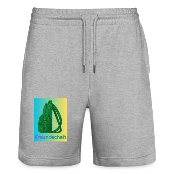 Freundschaft Glitzer Rucksack grün - Stanley/Stella Unisex Bio Joggingshorts Trainer  - Grau meliert - Vorne - Nik (191cm) & Marisol (170cm)