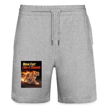 Gepardenschnell Feuerlauf - Stanley/Stella Unisex Bio Joggingshorts Trainer  - Grau meliert - Vorne - Nik (191cm) & Marisol (170cm)