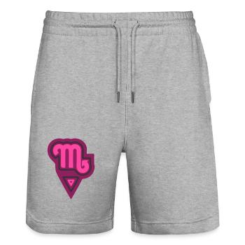 Scorpion tribal du zodiaque et eau - Short de jogging bio TRAINER Stanley/Stella unisexe - gris chiné - Devant - Nik (191cm) & Marisol (170cm)