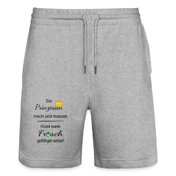 Die Prinzessin macht Ausszeit. - Stanley/Stella Unisex Bio Joggingshorts Trainer  - Grau meliert - Vorne - Nik (191cm) & Marisol (170cm)