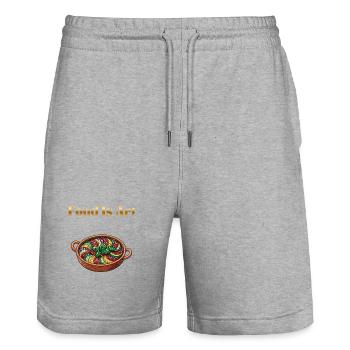 Food Is Art ... Ratatouille - Stanley/Stella Trainer Unisex Organic Jogging Shorts - heather grey - Front - Nik (191cm) & Marisol (170cm)