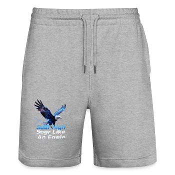 Blauer Adlerflug mit Blitzkraft - Stanley/Stella Unisex Bio Joggingshorts Trainer  - Grau meliert - Vorne - Nik (191cm) & Marisol (170cm)