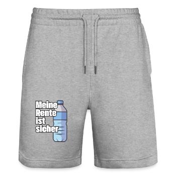 Meine Rente ist sicher - Stanley/Stella Unisex Bio Joggingshorts Trainer  - Grau meliert - Vorne - Nik (191cm) & Marisol (170cm)
