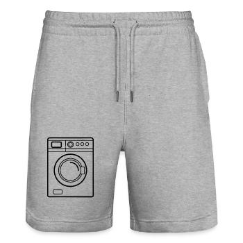 Washing machine - Stanley/Stella Trainer Unisex Organic Jogging Shorts - heather grey - Front - Nik (191cm) & Marisol (170cm)