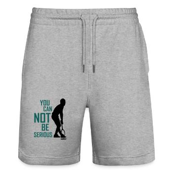 JOHN MC ENROE YOU CANNOT BE SERIOUS - Stanley/Stella Unisex Bio Joggingshorts Trainer  - Grau meliert - Vorne - Nik (191cm) & Marisol (170cm)
