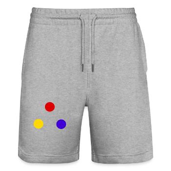 Sphères des couleurs primaires - Short de jogging bio TRAINER Stanley/Stella unisexe - gris chiné - Devant - Nik (191cm) & Marisol (170cm)
