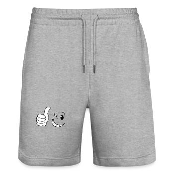Zeichnen Sie gut - Stanley/Stella Unisex Bio Joggingshorts Trainer  - Grau meliert - Vorne - Nik (191cm) & Marisol (170cm)