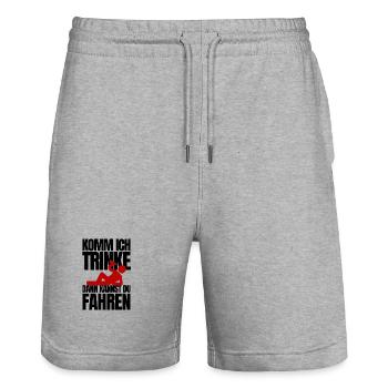 Komm ich trinke dann kannst du fahren - Stanley/Stella Unisex Bio Joggingshorts Trainer  - Grau meliert - Vorne - Nik (191cm) & Marisol (170cm)