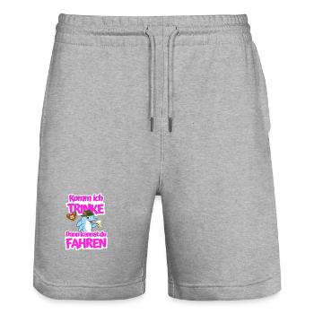 Komm ich trinke dann kannst du fahren - Stanley/Stella Unisex Bio Joggingshorts Trainer  - Grau meliert - Vorne - Nik (191cm) & Marisol (170cm)
