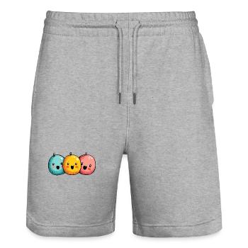 Carnival joy with confetti - Stanley/Stella Trainer Unisex Organic Jogging Shorts - heather grey - Front - Nik (191cm) & Marisol (170cm)