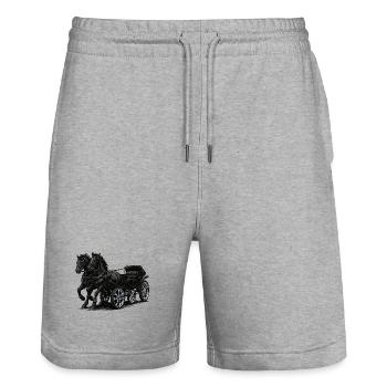Carriage with modern chrome rims - Stanley/Stella Trainer Unisex Organic Jogging Shorts - heather grey - Front - Nik (191cm) & Marisol (170cm)