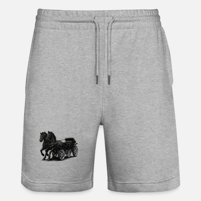 Kutsche mit modernen Chromfelgen - Stanley/Stella Unisex Bio Joggingshorts Trainer  - Grau meliert