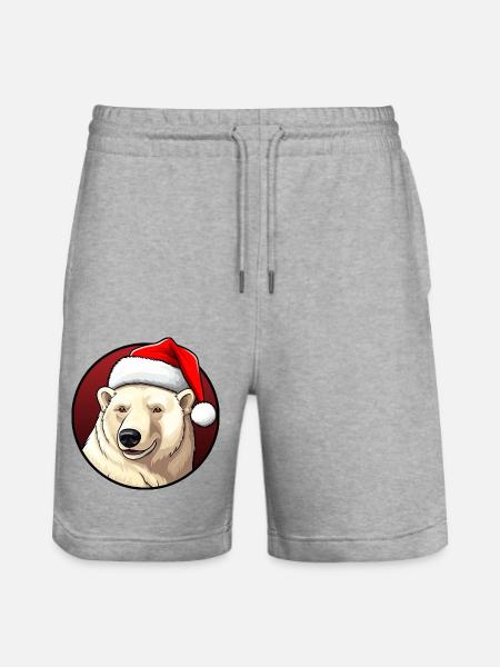 Polar Bears Christmas - Stanley/Stella Trainer Unisex Organic Jogging Shorts - heather grey