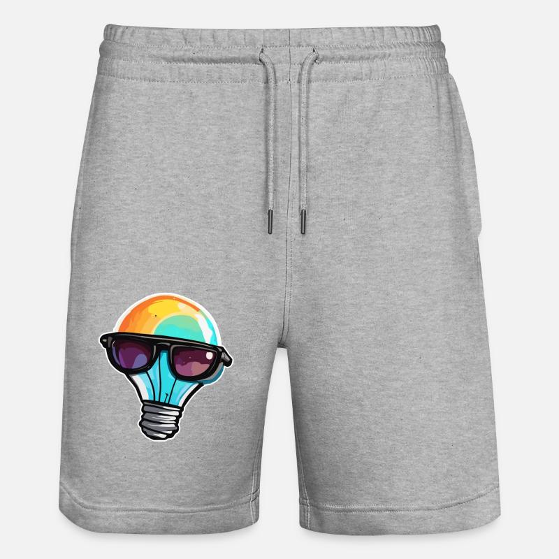 Bulb / Bulb / Brightness / Light - Stanley/Stella Trainer Unisex Organic Jogging Shorts - heather grey