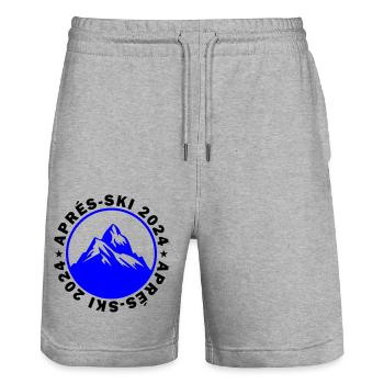 Après Ski 2024 - Stanley/Stella Trainer Unisex Organic Jogging Shorts - heather grey - Front - Nik (191cm) & Marisol (170cm)