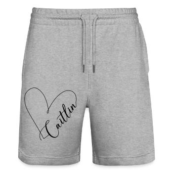 Caitlin Name Herzlinie - Stanley/Stella Unisex Bio Joggingshorts Trainer  - Grau meliert - Vorne - Nik (191cm) & Marisol (170cm)