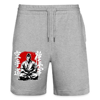Samouraï Kokiushinkai Karaté Style Arts martiaux - Short de jogging bio TRAINER Stanley/Stella unisexe - gris chiné - Devant - Nik (191cm) & Marisol (170cm)