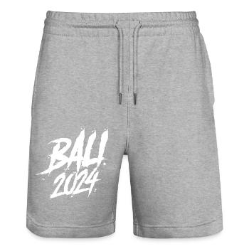 Bali 2024 Urlaub Team - Stanley/Stella Unisex Bio Joggingshorts Trainer  - Grau meliert - Vorne - Nik (191cm) & Marisol (170cm)