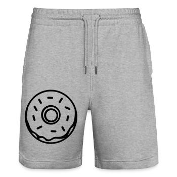 donut - Short de jogging bio TRAINER Stanley/Stella unisexe - gris chiné - Devant - Nik (191cm) & Marisol (170cm)