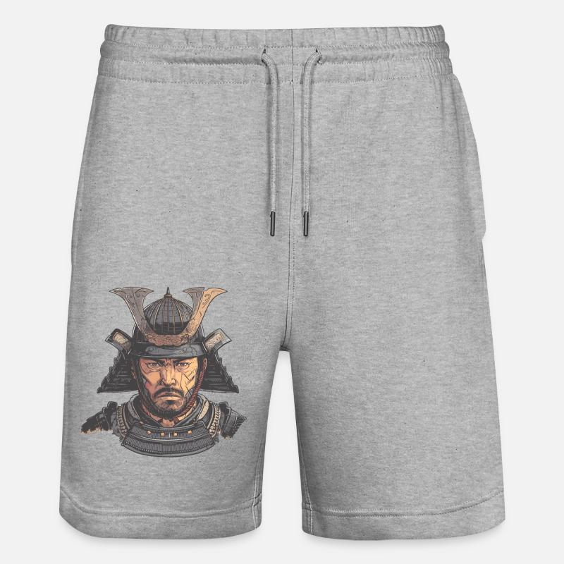 Samouraï - 侍 - Short de jogging bio TRAINER Stanley/Stella unisexe - gris chiné