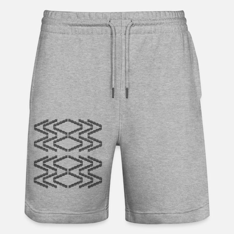 Zigzag pattern - Stanley/Stella Trainer Unisex Organic Jogging Shorts - heather grey