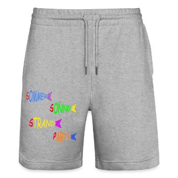 Summer Sun Beach Party Pisces - Stanley/Stella Trainer Unisex Organic Jogging Shorts - heather grey - Front - Nik (191cm) & Marisol (170cm)