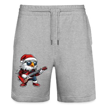 Adler Weihnachten Gitarre - Stanley/Stella Unisex Bio Joggingshorts Trainer  - Grau meliert - Vorne - Nik (191cm) & Marisol (170cm)