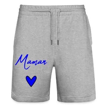 MOTHER'S DAY. HAPPY MOTHER'S DAY. MOM - Stanley/Stella Trainer Unisex Organic Jogging Shorts - heather grey - Front - Nik (191cm) & Marisol (170cm)