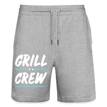 Équipe de grillades - Short de jogging bio TRAINER Stanley/Stella unisexe - gris chiné - Devant - Nik (191cm) & Marisol (170cm)
