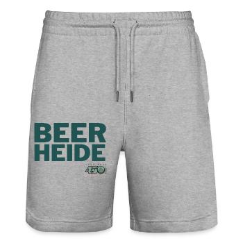 BEERHEIDE - Stanley/Stella Unisex Bio Joggingshorts Trainer  - Grau meliert - Vorne - Nik (191cm) & Marisol (170cm)