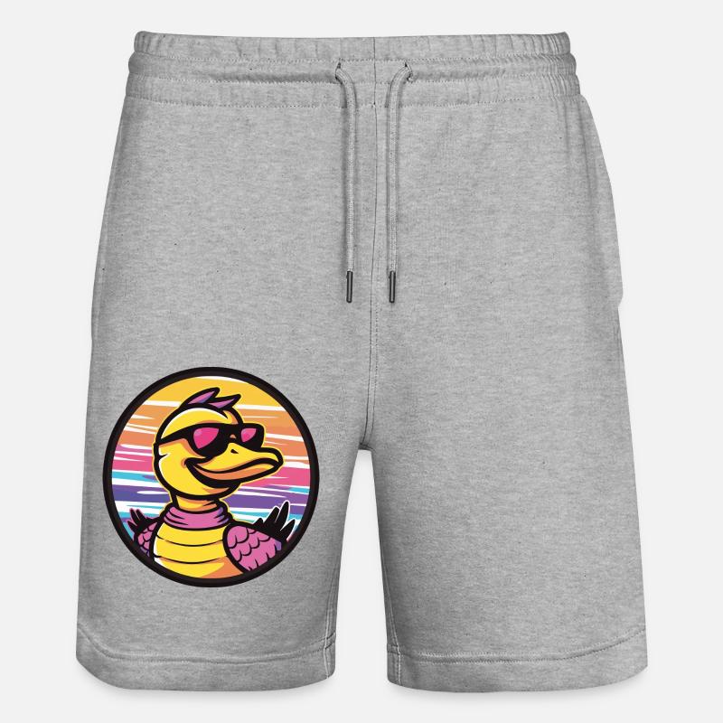Duck Cool Comic - Stanley/Stella Trainer Unisex Organic Jogging Shorts - heather grey