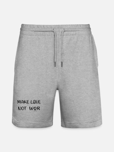 Make love - not war - Stanley/Stella Unisex Bio Joggingshorts Trainer  - Grau meliert