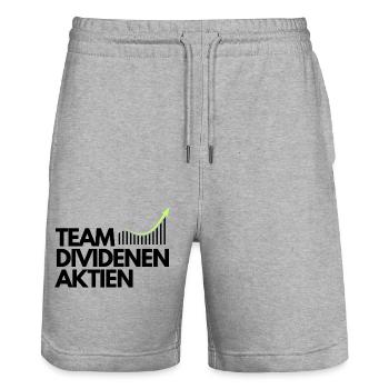 TEAM DIVIDENEN AKTIEN - Stanley/Stella Trainer Unisex Organic Jogging Shorts - heather grey - Front - Nik (191cm) & Marisol (170cm)