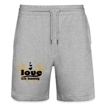 Liebe ist himmlisch - Stanley/Stella Unisex Bio Joggingshorts Trainer  - Grau meliert - Vorne - Nik (191cm) & Marisol (170cm)