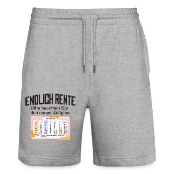 Endlich Rente Zeitplan Tagesablauf Wochenplan - Stanley/Stella Unisex Bio Joggingshorts Trainer  - Grau meliert - Vorne - Nik (191cm) & Marisol (170cm)