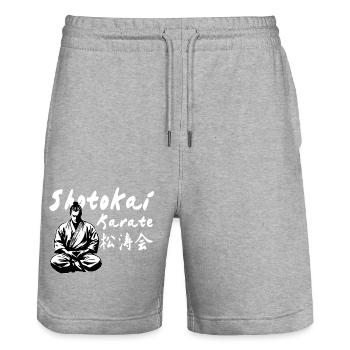 Shotokai Karaté Kanji Kimono Dojo Arts Martiaux - Short de jogging bio TRAINER Stanley/Stella unisexe - gris chiné - Devant - Nik (191cm) & Marisol (170cm)