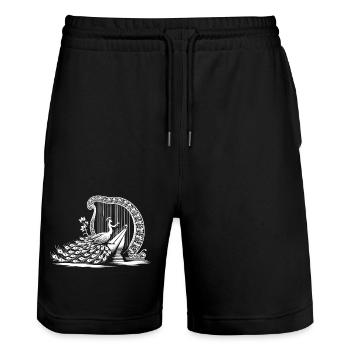 Mélodie de harpe du paon - Short de jogging bio TRAINER Stanley/Stella unisexe - noir - Devant - Nik (191cm) & Marisol (170cm)
