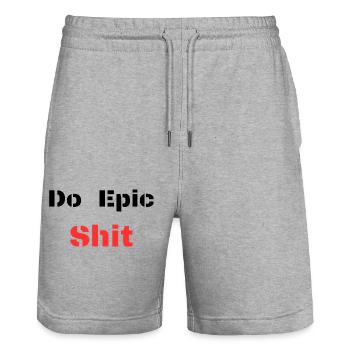 Do Epic Shit - Stanley/Stella Unisex Bio Joggingshorts Trainer  - Grau meliert - Vorne - Nik (191cm) & Marisol (170cm)