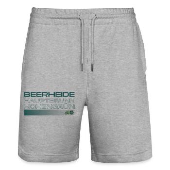 Beerheide-Hauptbrunn-Hohengrün - Stanley/Stella Unisex Bio Joggingshorts Trainer  - Grau meliert - Vorne - Nik (191cm) & Marisol (170cm)