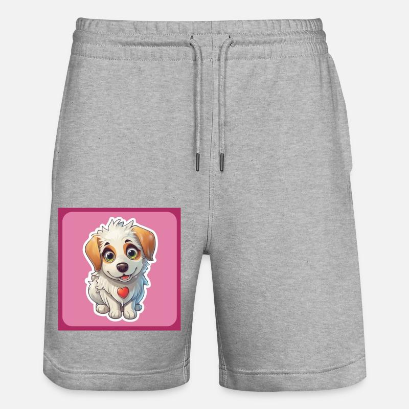 Dessin animé de chien 4 - Short de jogging bio TRAINER Stanley/Stella unisexe - gris chiné