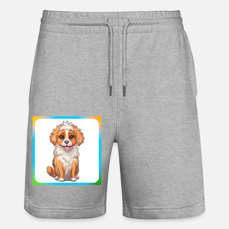 Dessin animé de chien 9 - Short de jogging bio TRAINER Stanley/Stella unisexe - gris chiné