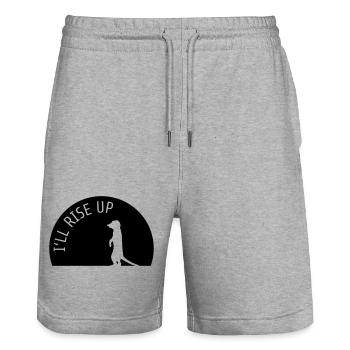 I'll Rise Up Meerkat Meerkat Shadow Gift - Stanley/Stella Trainer Unisex Organic Jogging Shorts - heather grey - Front - Nik (191cm) & Marisol (170cm)