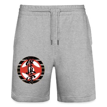 Karaté Kyokushin Arts Martiaux - Short de jogging bio TRAINER Stanley/Stella unisexe - gris chiné - Devant - Nik (191cm) & Marisol (170cm)