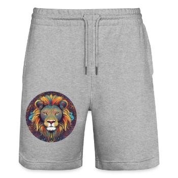 Lion King - Stanley/Stella Unisex Bio Joggingshorts Trainer  - Grau meliert - Vorne - Nik (191cm) & Marisol (170cm)