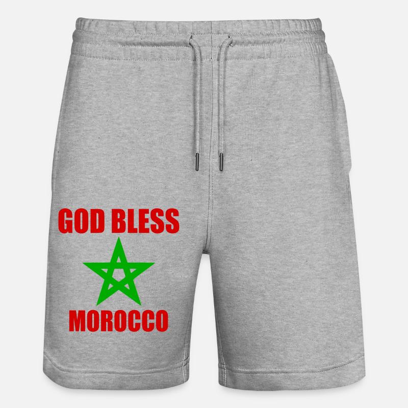 God bless morocco marokko - Stanley/Stella Unisex Bio Joggingshorts Trainer  - Grau meliert